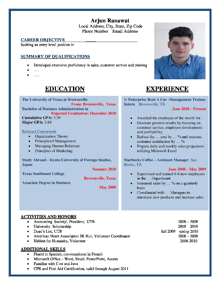 Free Resume Formats Sample | Resume Format | Resume Templates ...